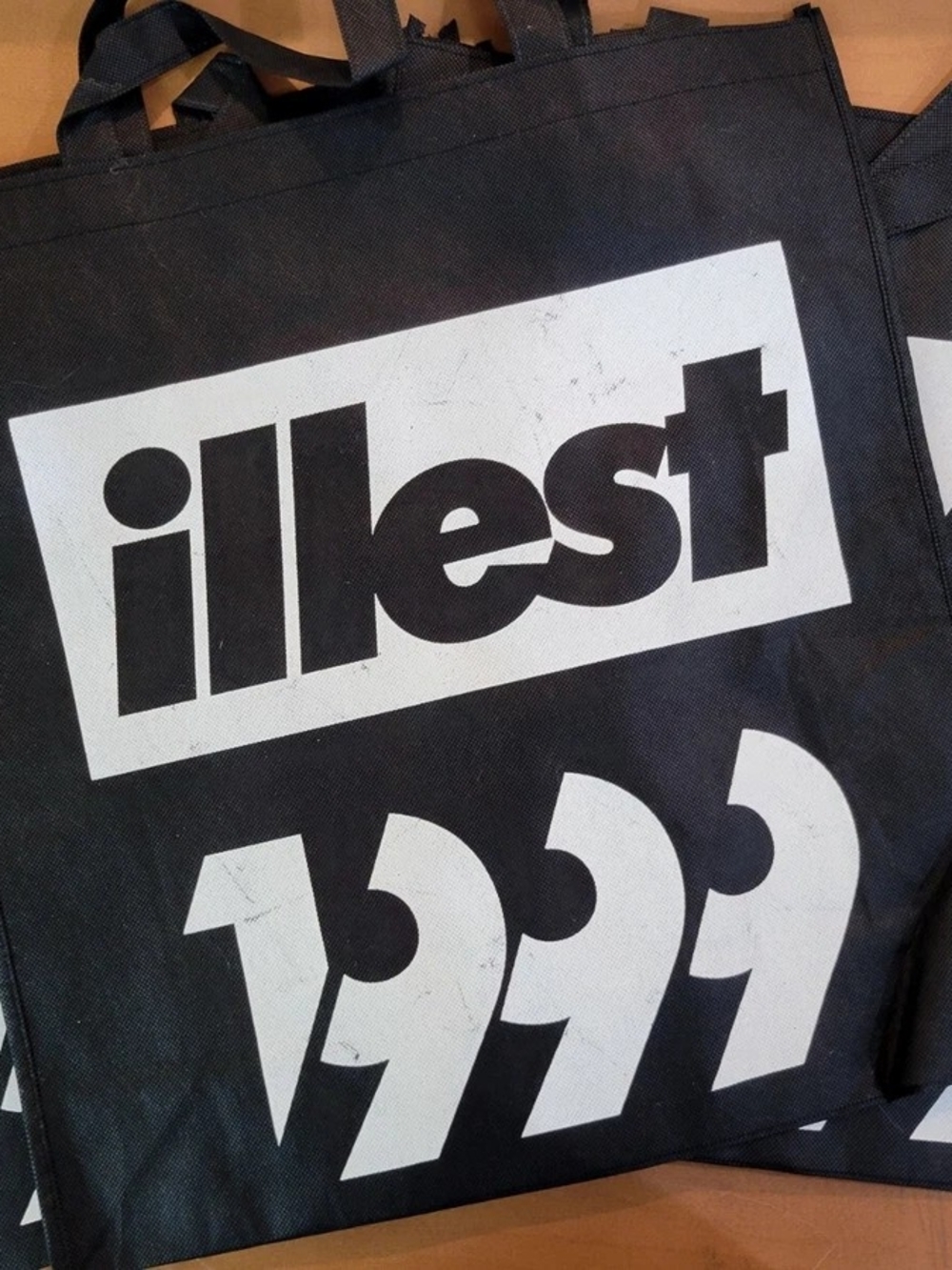 illest 3 Large Reusable Shopping Tote Bags Grocery 1999 logo